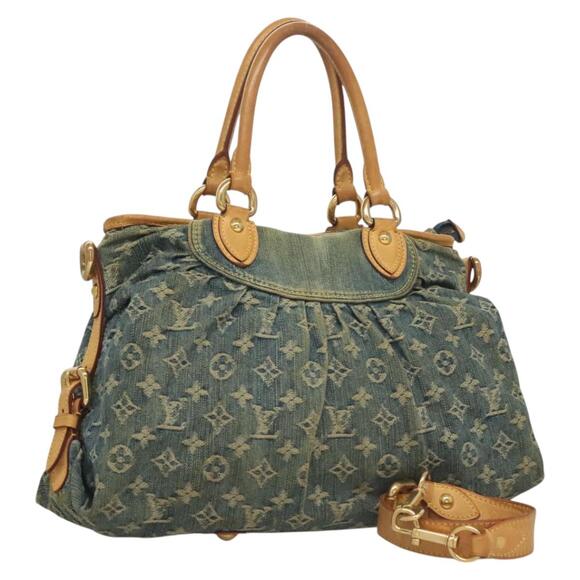 LOUIS VUITTON Monogram Denim Neo Cabby MM Hand Bag Blue M95349 - Picture 1 of 16